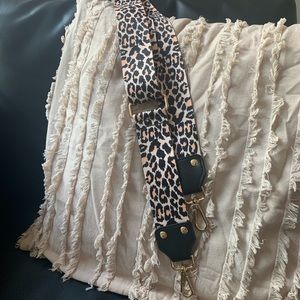 Leopard print crossbody purse strap